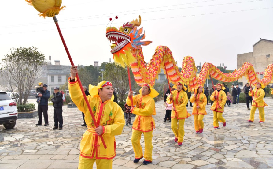 Vibrant dragon dance during Chinese New Year celebrations