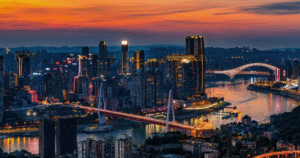 Nighttime Majesty: The Twin Bridges of Chongqing Illuminated