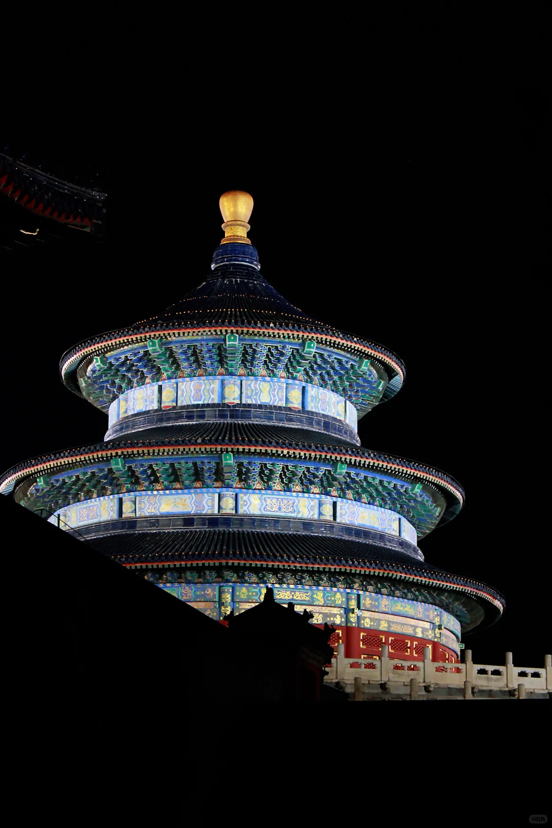 Beijing night view with Temple of Prayer lit up