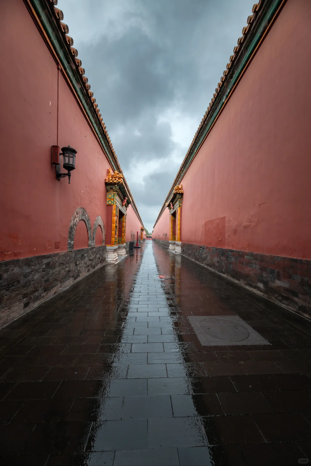 Hall of Supreme Harmony under gray sky and rain