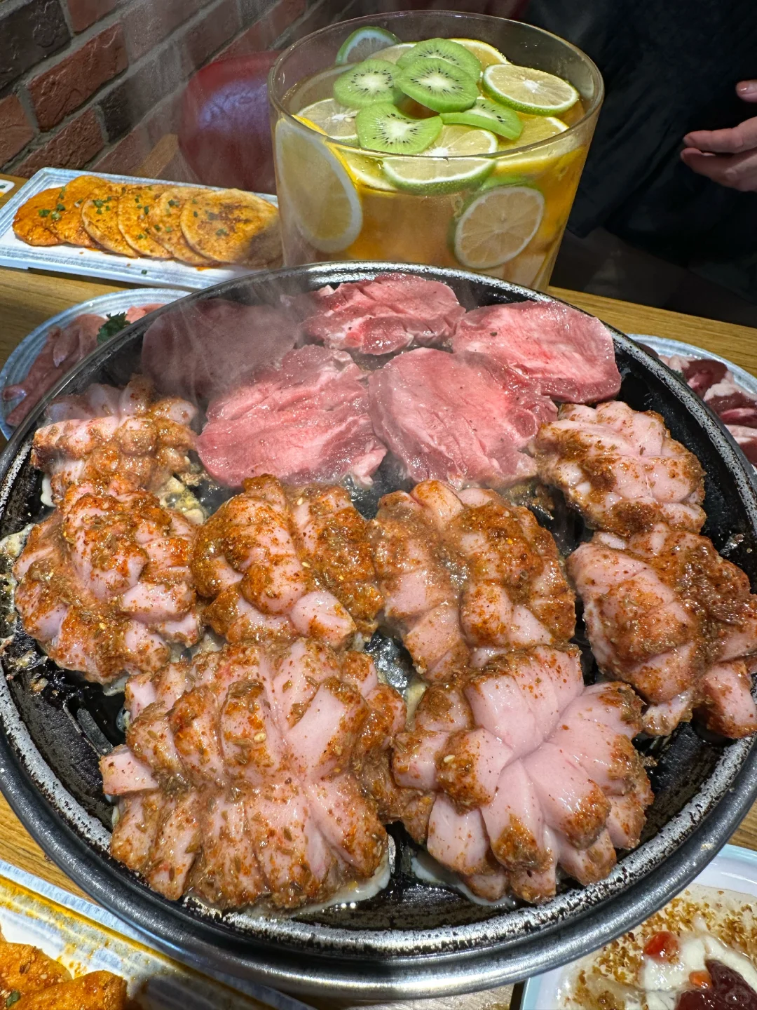 Beijing street food vendor preparing skewers