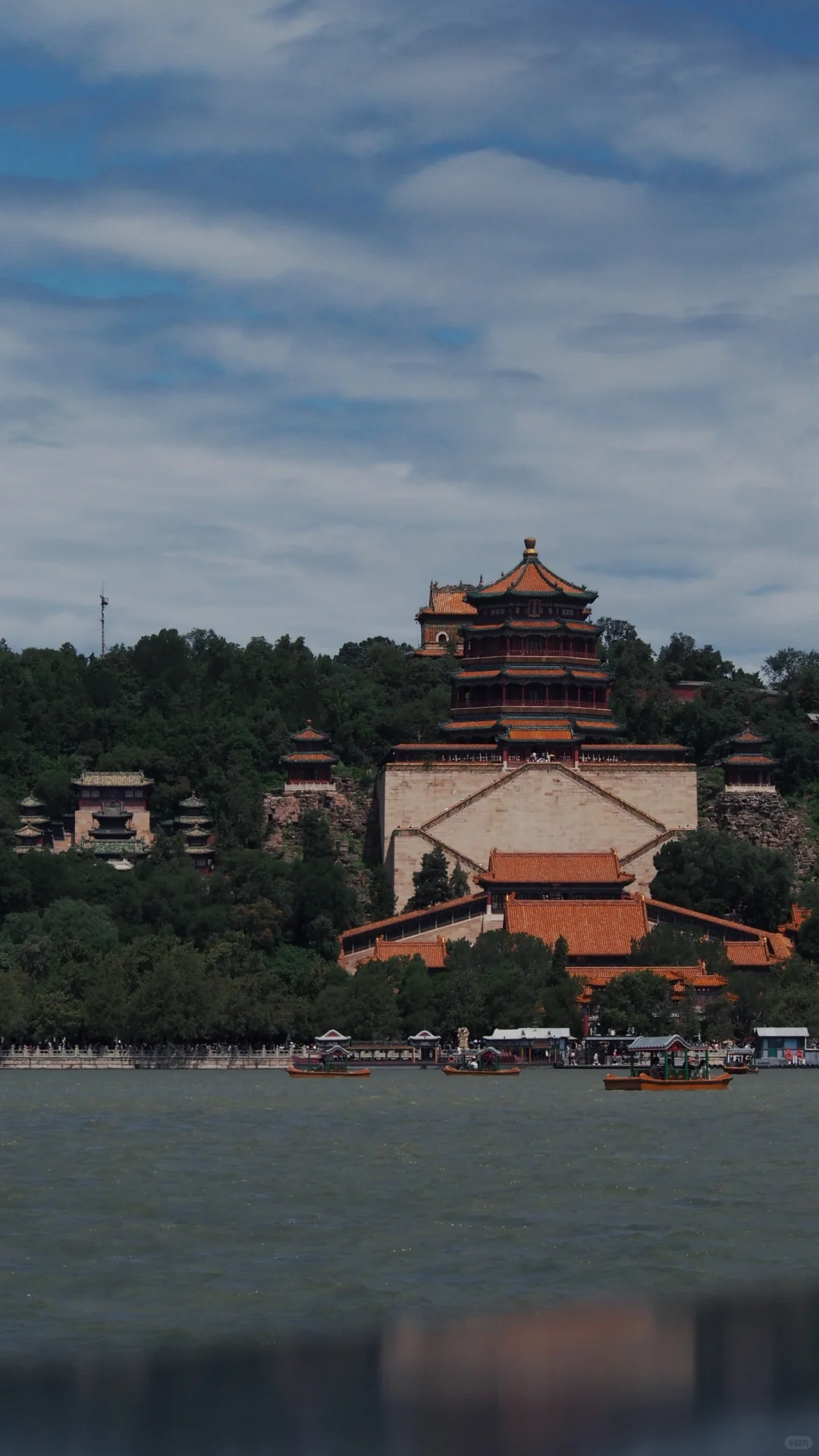 Lake and willow trees in Beihai Park, Beijing