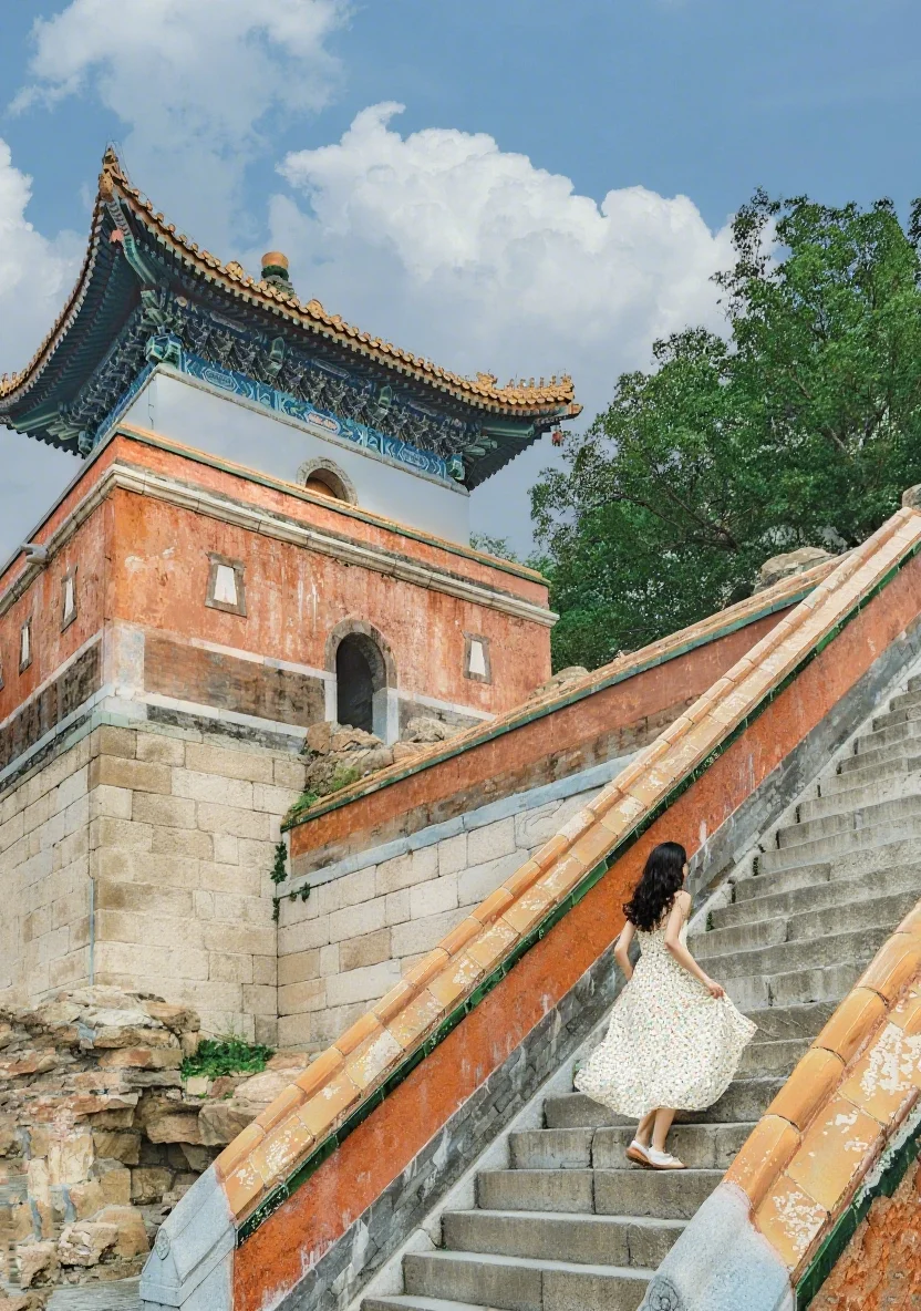 Photographer shooting inside a historic courtyard in Beijing